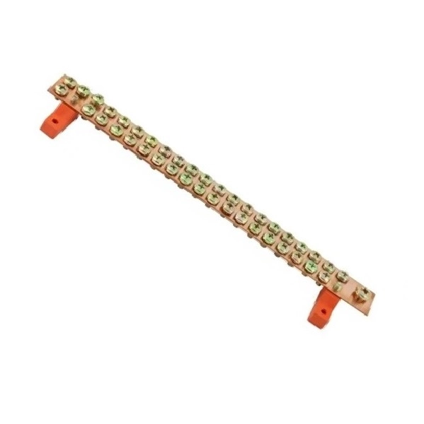 Barramento Cobre Neutro Ou Terra 100a 1 X 1/16 40 Parafusos