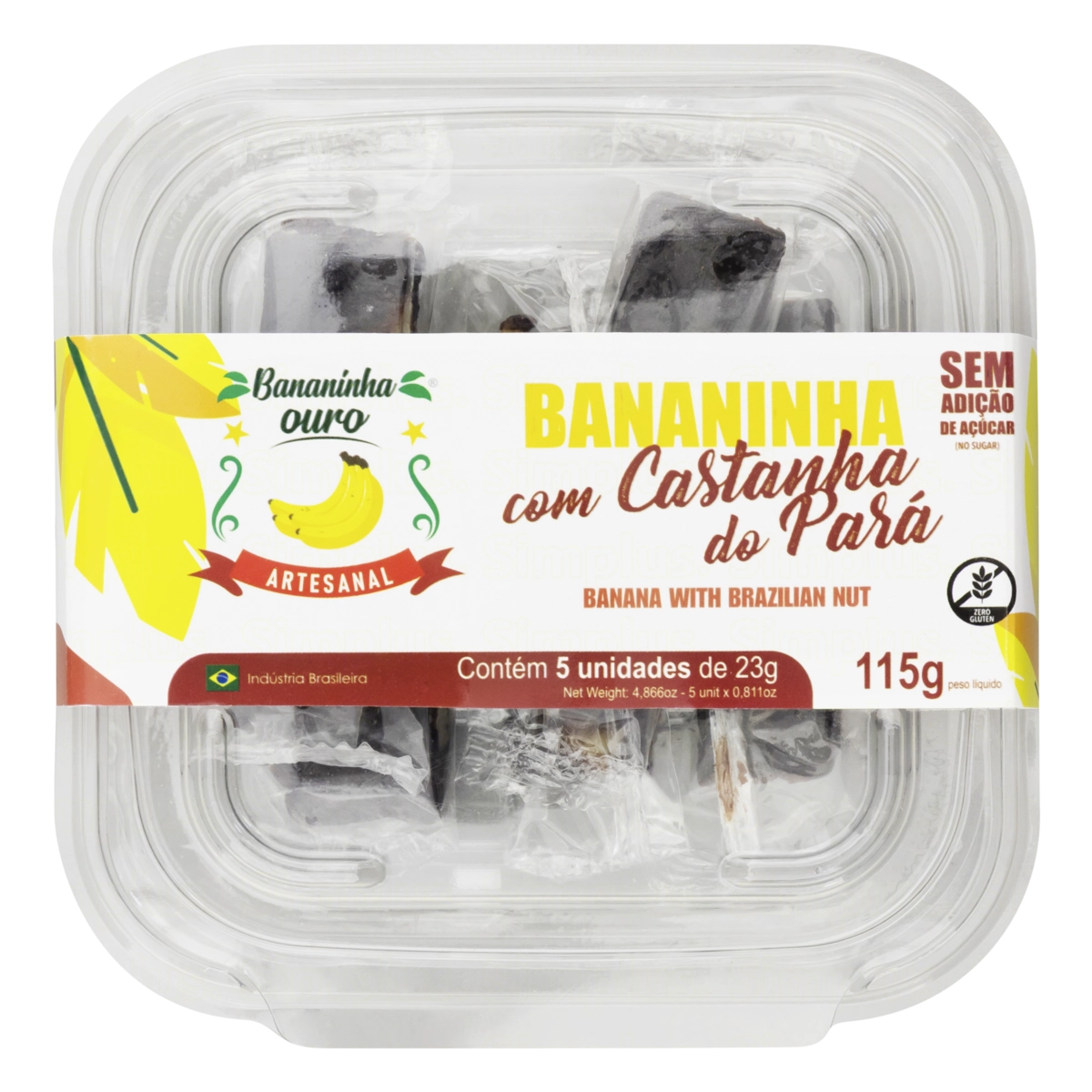Bananinha Com Castanha Do Pará Bananinha Ouro Pote 115g 5 Unidades