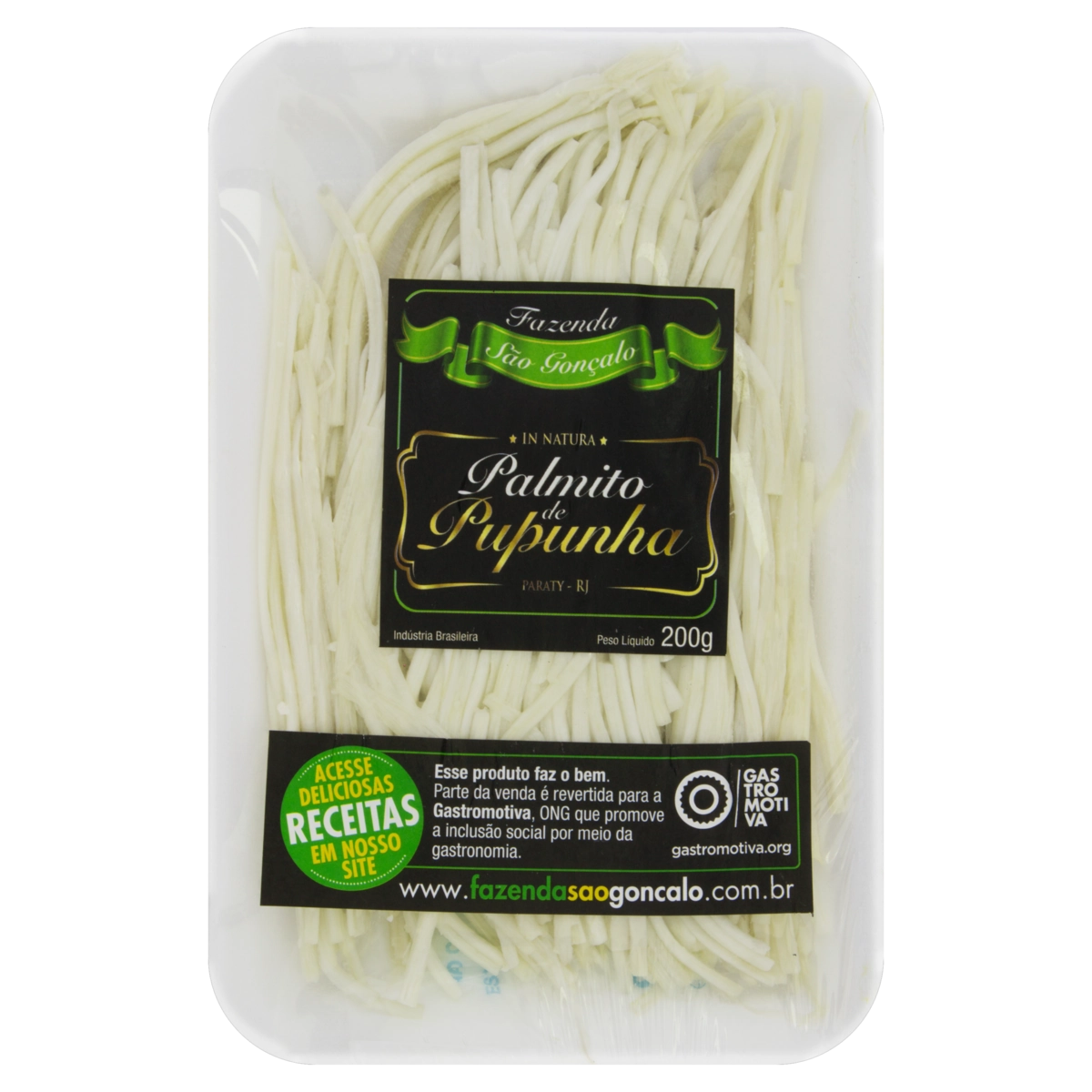 Palmito Pupunha Fios De Macarrão Fazenda São Gonçalo 200g