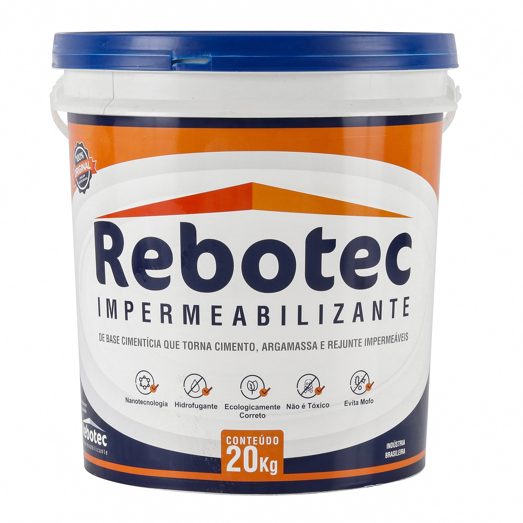 Aditivo Impermeabilizante Hidrofugante Rebotec Nanotécnico 20kg Cinza