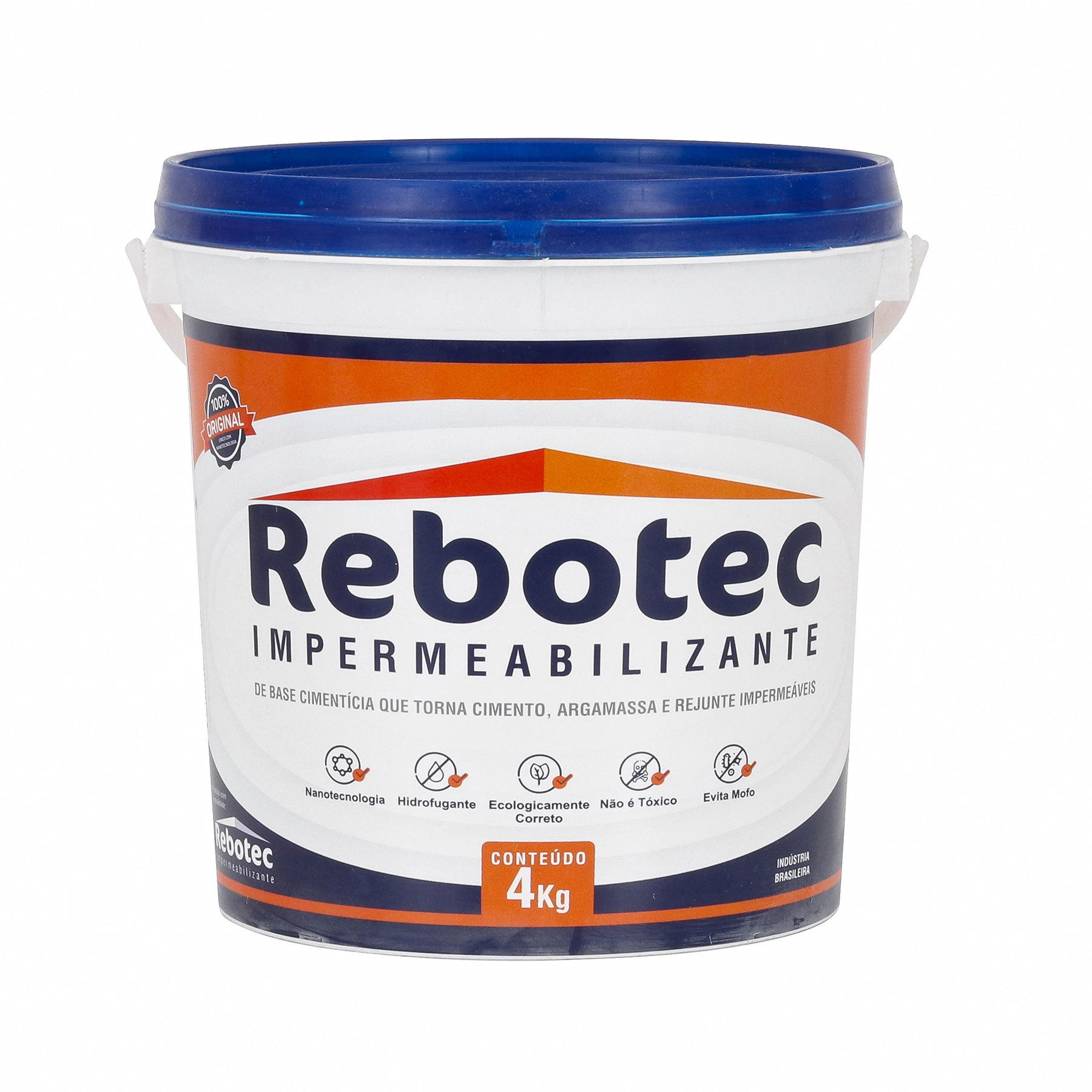 Aditivo Impermeabilizante Hidrofugante Rebotec Nanotécnico 4kg Cinza