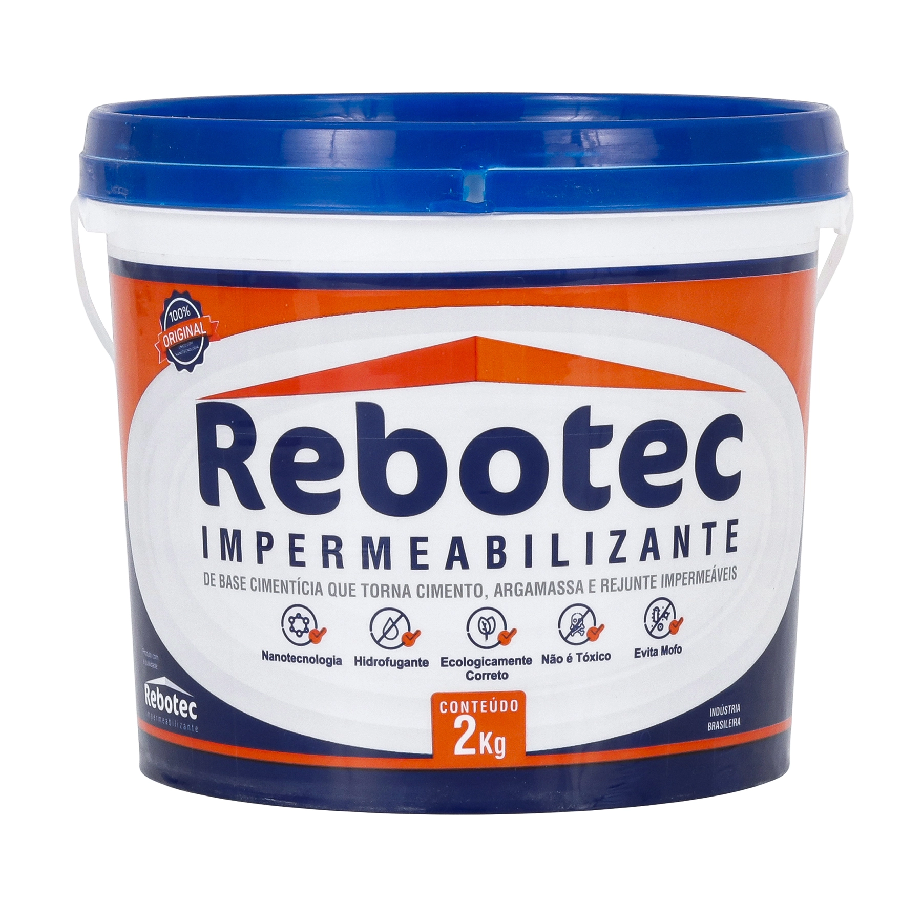 Aditivo Impermeabilizante Hidrofugante Rebotec Nanotécnico 2kg Cinza