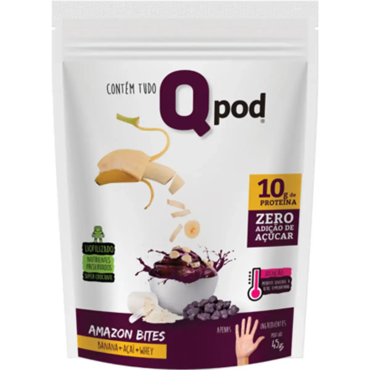 Amazon Bites Banana Açai Whey 45gr Qpod