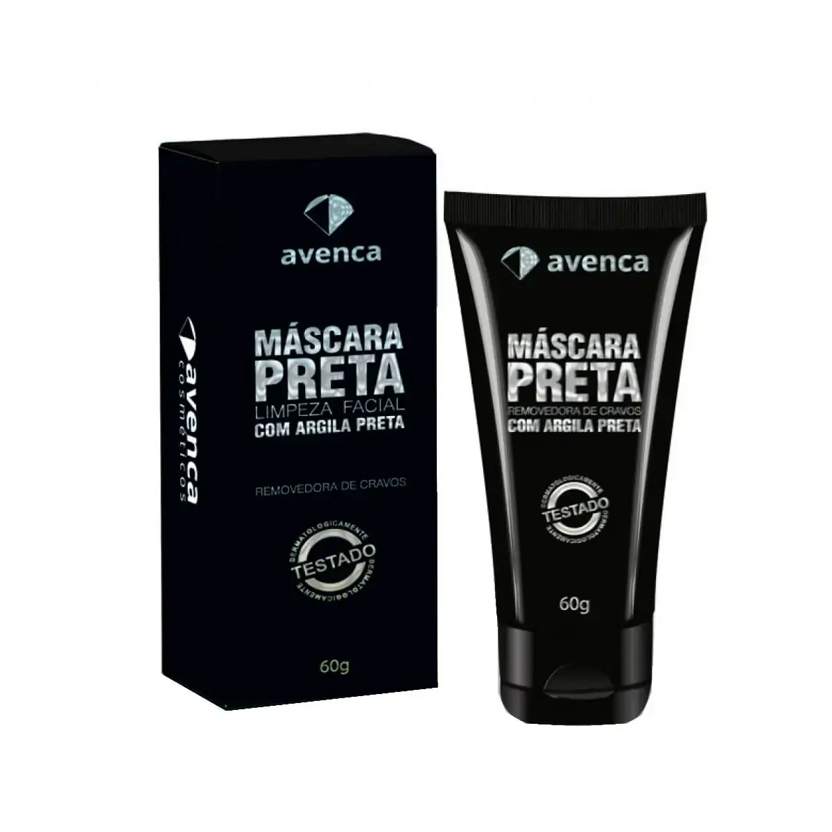 Mascara Facial Avenca Bisnaga Preta Removedora De Cravos 60g