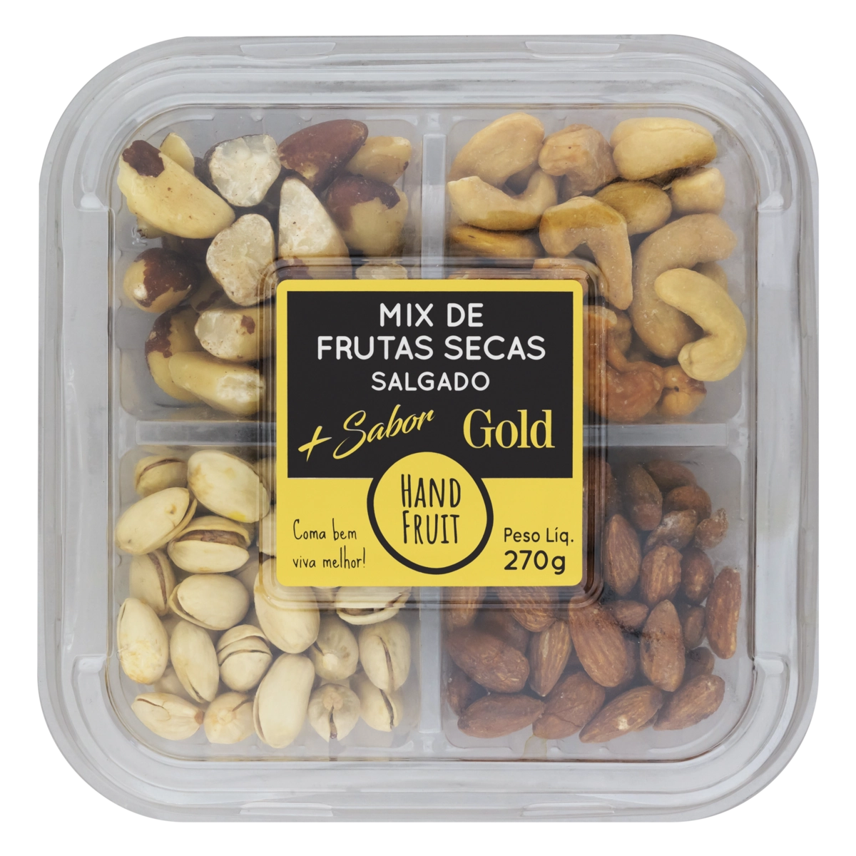 Mix De Frutas Secas Salgadas Hand Fruit Gold Pote 270g