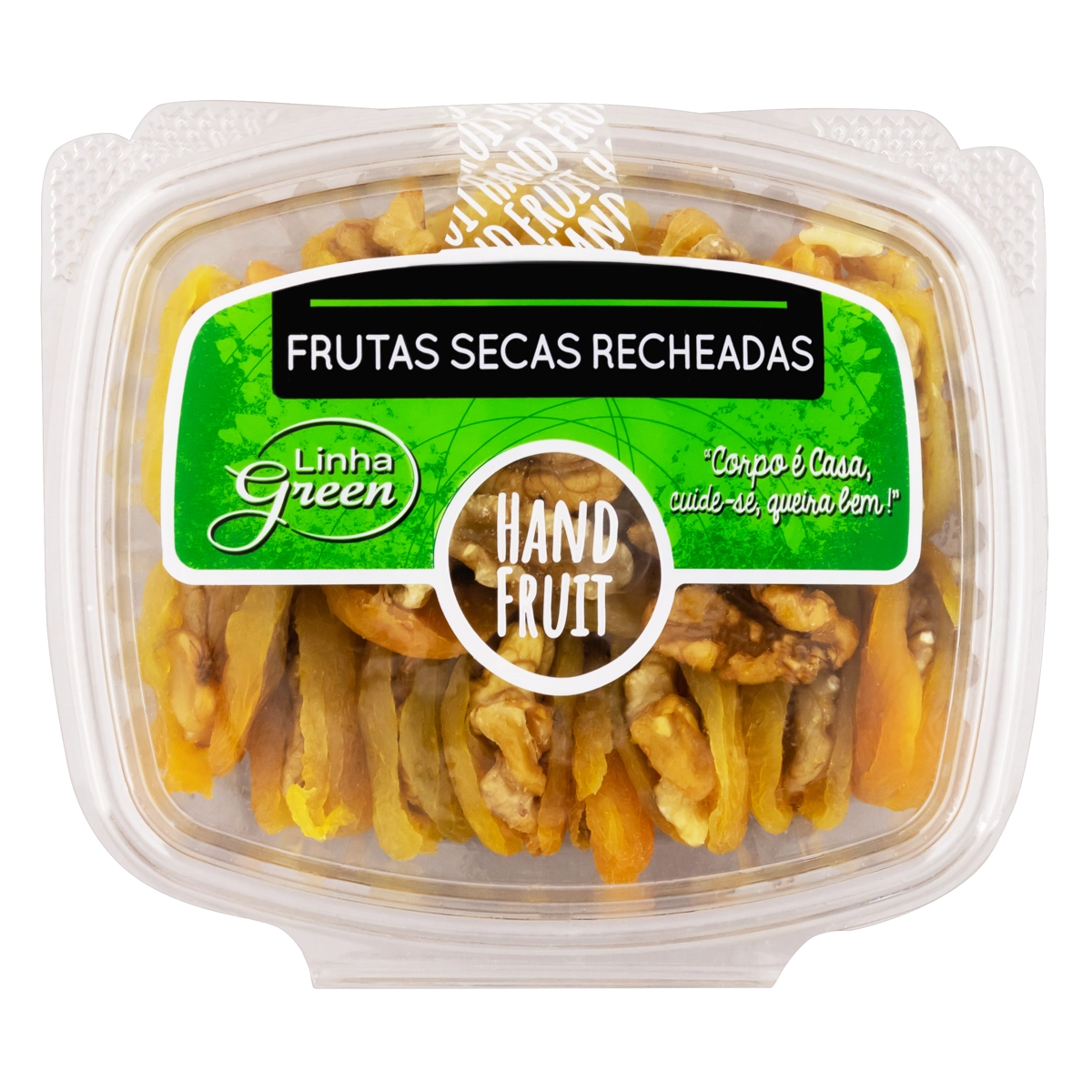 Damasco Seco Recheio Nozes Hand Fruit Green Pote 180g