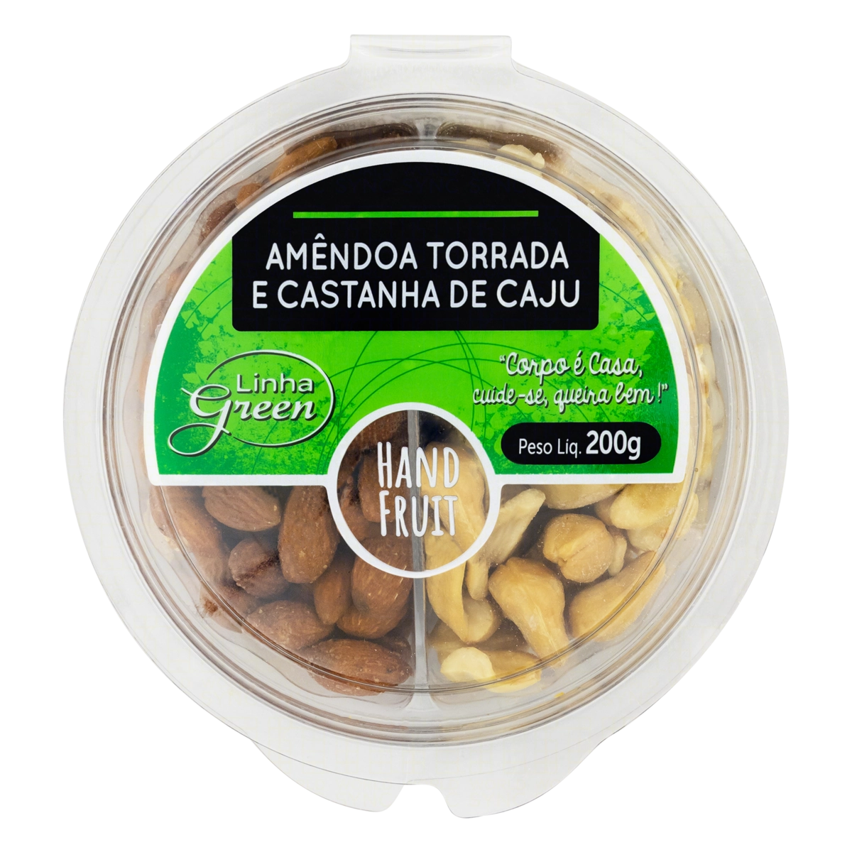 Castanha De Caju E Amêndoa Torrada Hand Fruit Green Pote 200g