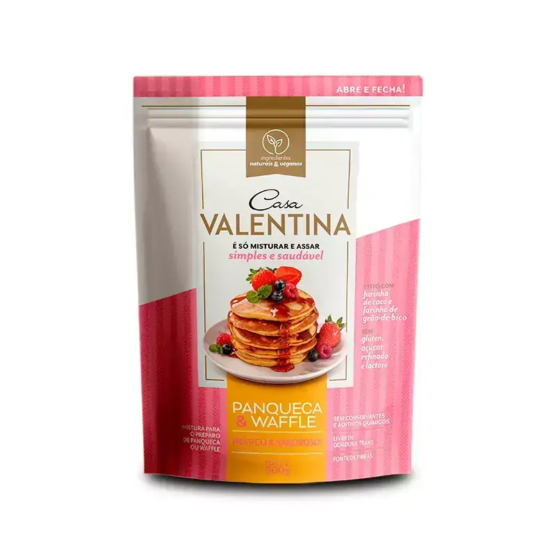Mistura para Panquecas e Waffle Casa Valentina 300g Mistura para Panquecas e Waffle 300g - Casa Valentina