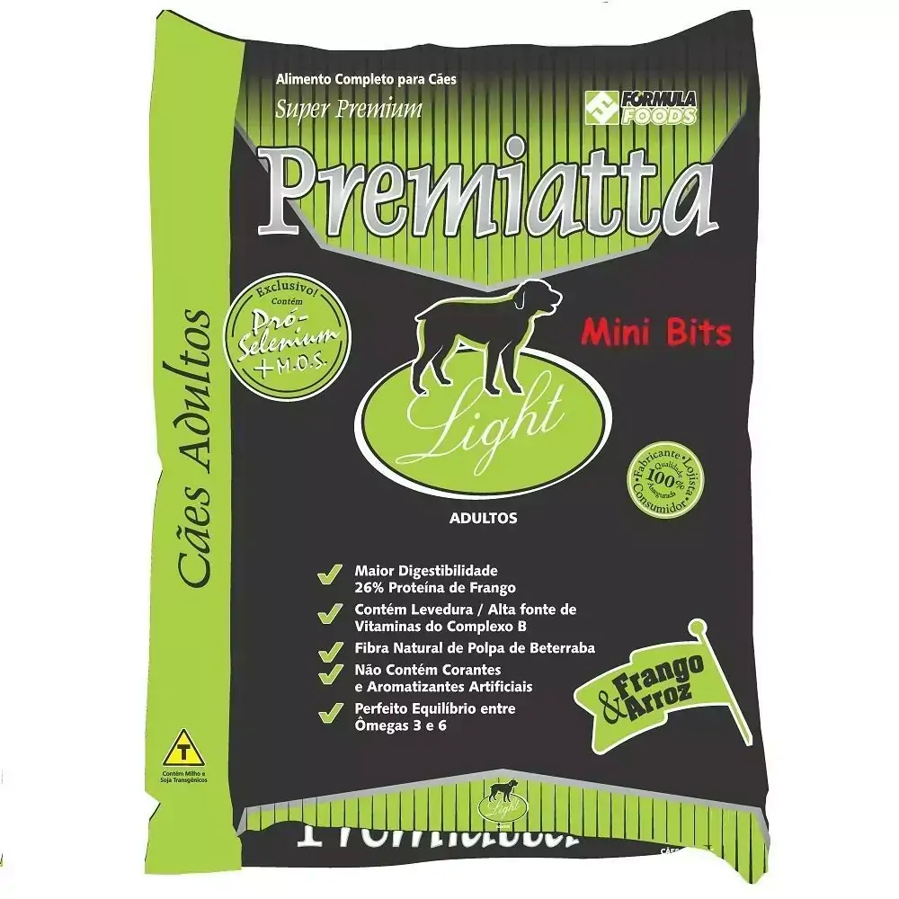 Ração Premiatta Light Mini Bits para Cães Adultos de Raças Miniaturas e Pequenas - Gran Premiatta (3 kg)