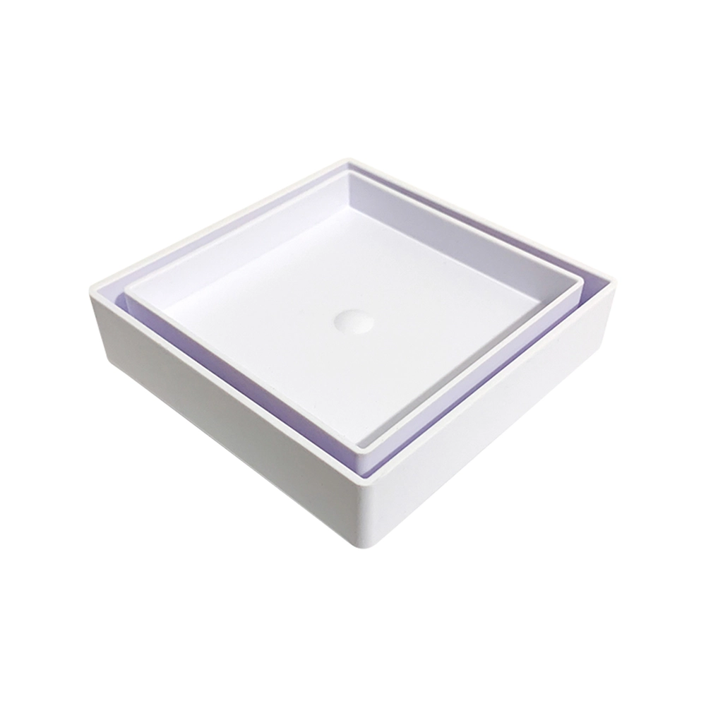 Ralo Oculto de Banheiro 11,7x11,7cm Poliestireno Branco Quadrado Gemell