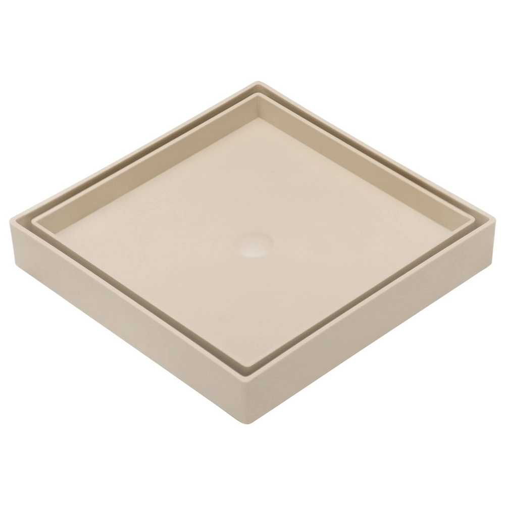 Ralo Oculto de Banheiro 16,7x16,7cm Poliestireno Bege Quadrado Gemell