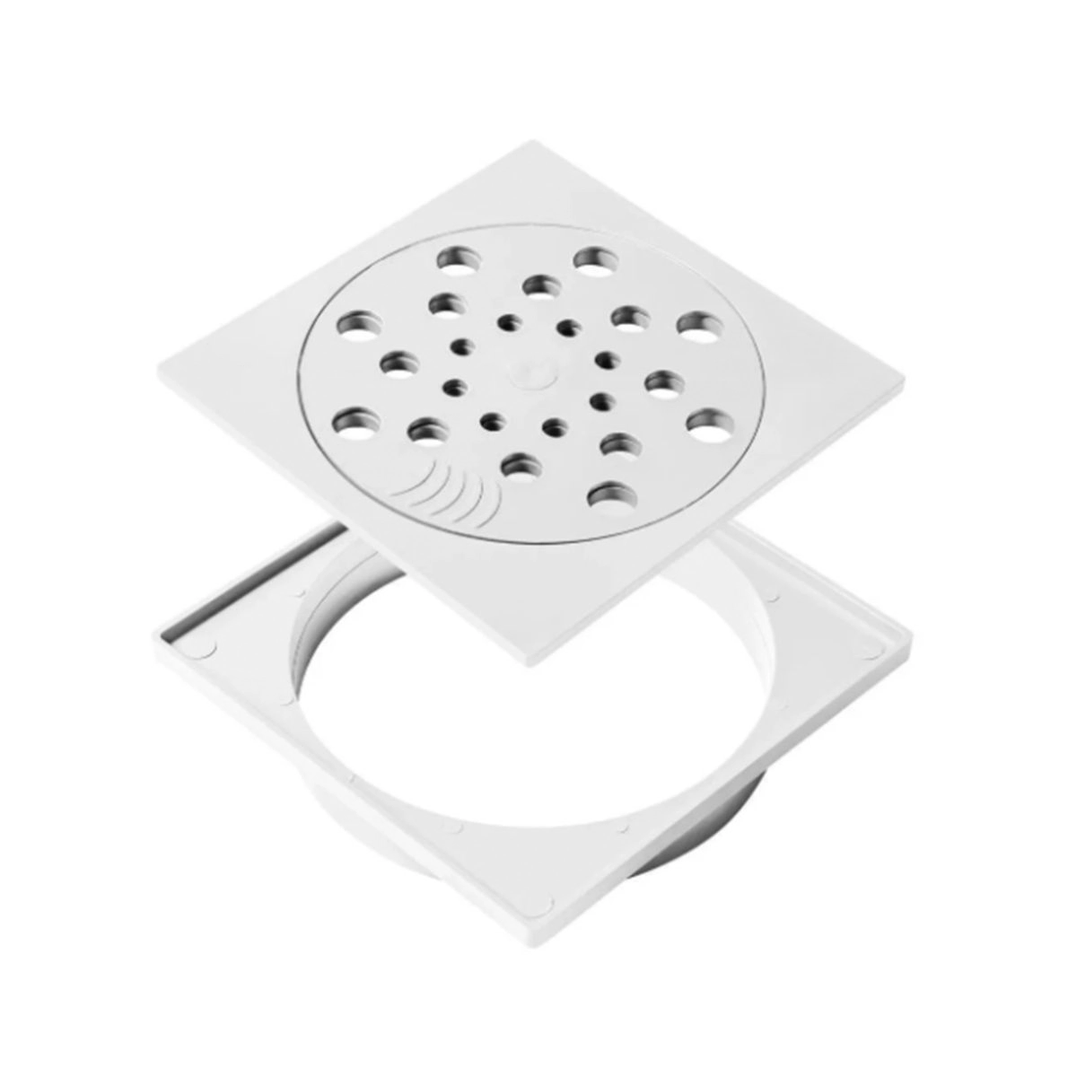 Conjunto Ralo Com Fecho E Porta Grelha 10x10cm Branco