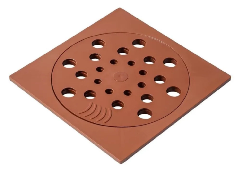 Ralo Com Fecho E Porta Grelha 10x10cm Marrom