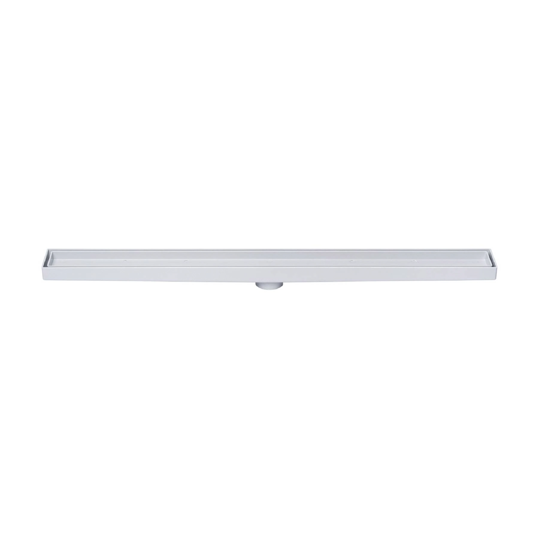 Ralo Linear Oculto de Banheiro 5x72cm Poliestireno Cinza Retangular Gemell