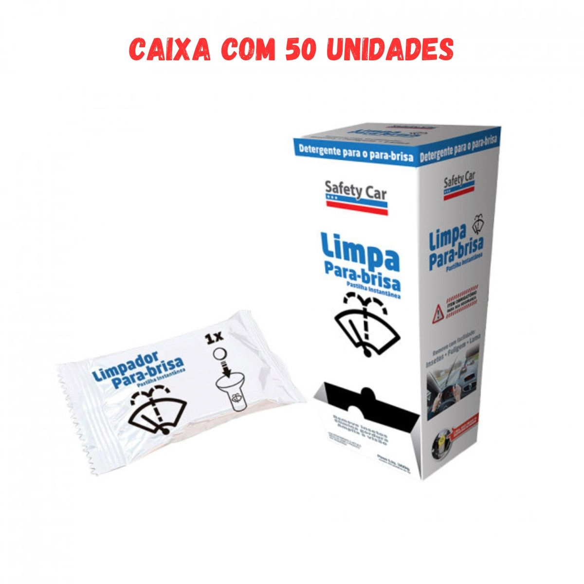 Limpa Para-brisa Em Pastilhas Safety Car 50 Unidades