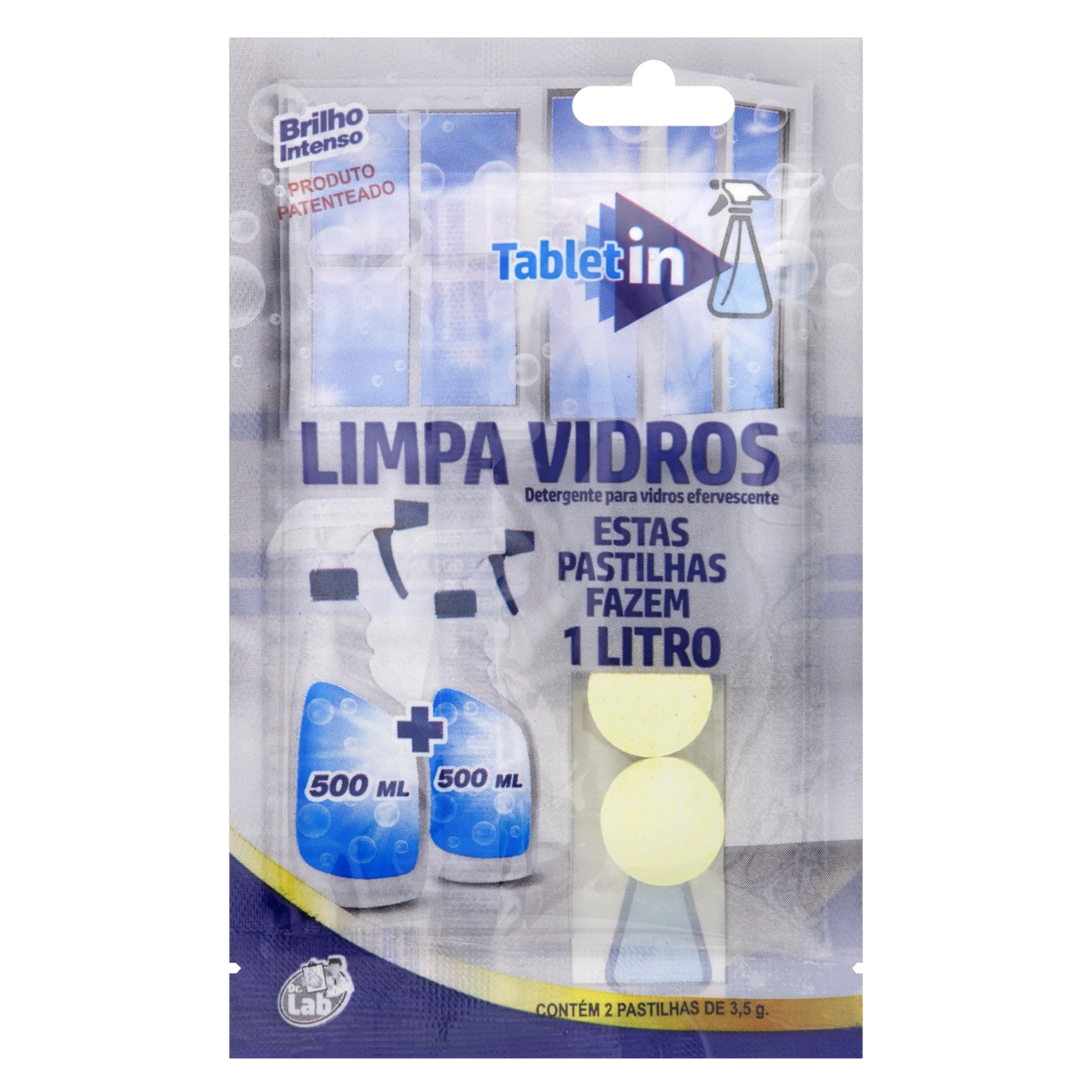 Limpa Vidro Pastilha Efervescente Tablet In Pacote 2 Unidades 3,5g Cada