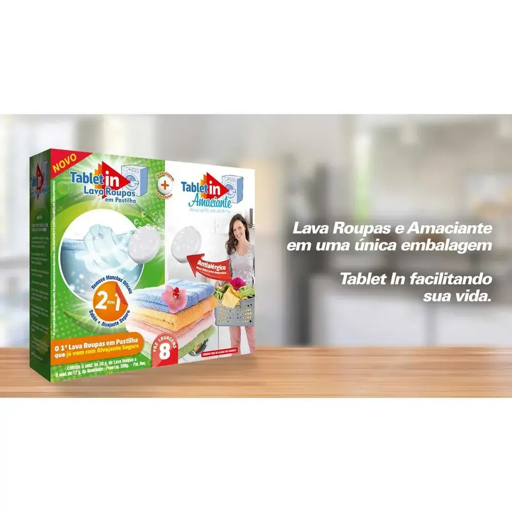 Kit Tabletin Lava Roupas Amac Em Pastilha 336g