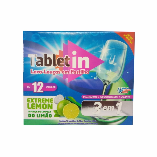 Lava Louças Em Pastilha 3 Em 1 Extreme Lemon Tablet In Caixa 120g 12 Unidades