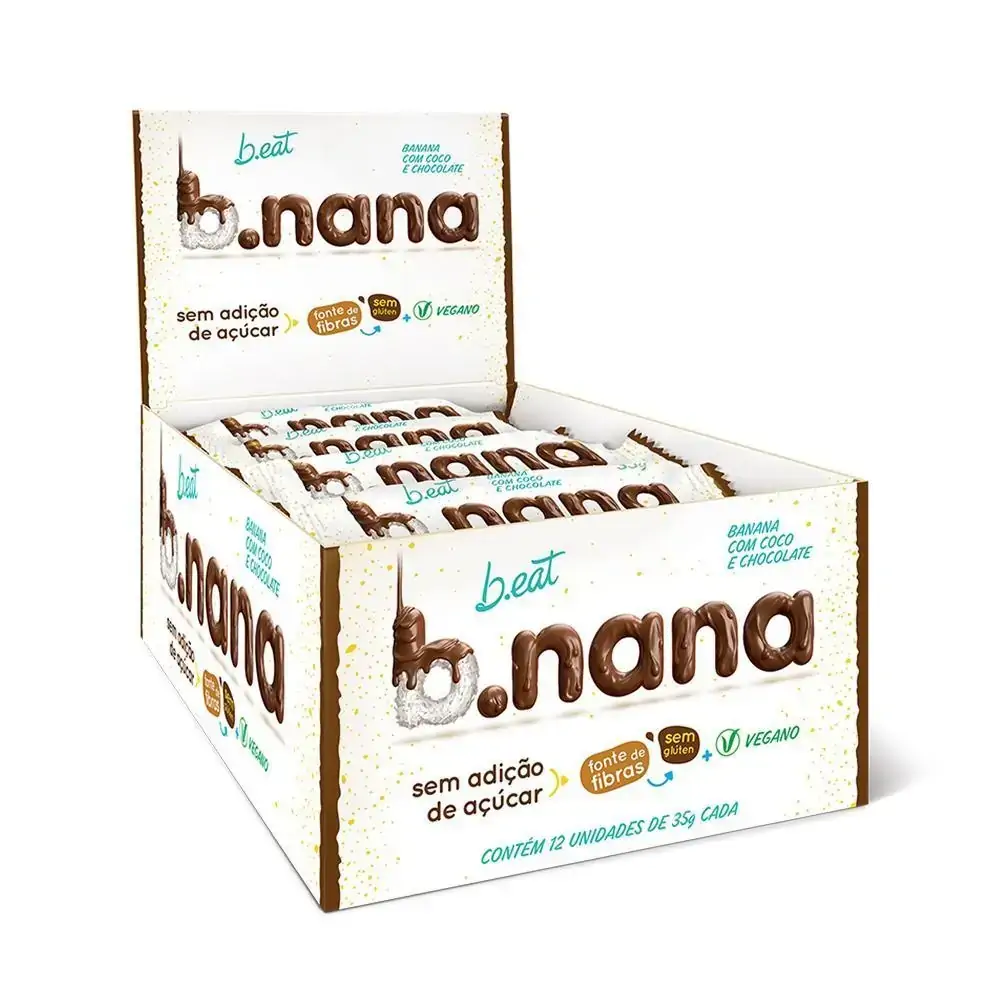 B.nana Coco Com Chocolate Escuro Display 12 Unidades Caixa Com 8 Displays