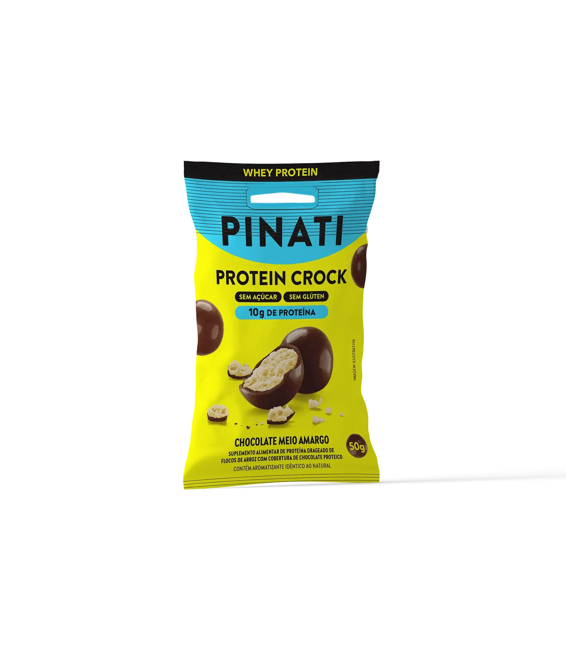 Protein Crock Pinati 50g Chocolate Meio Amargo