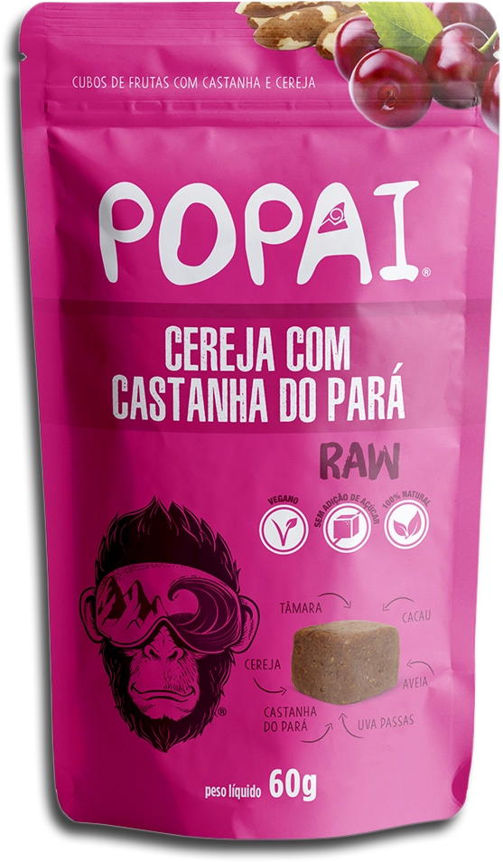 Snacks Vegano Popai 60g Cereja C/castanha Do Para