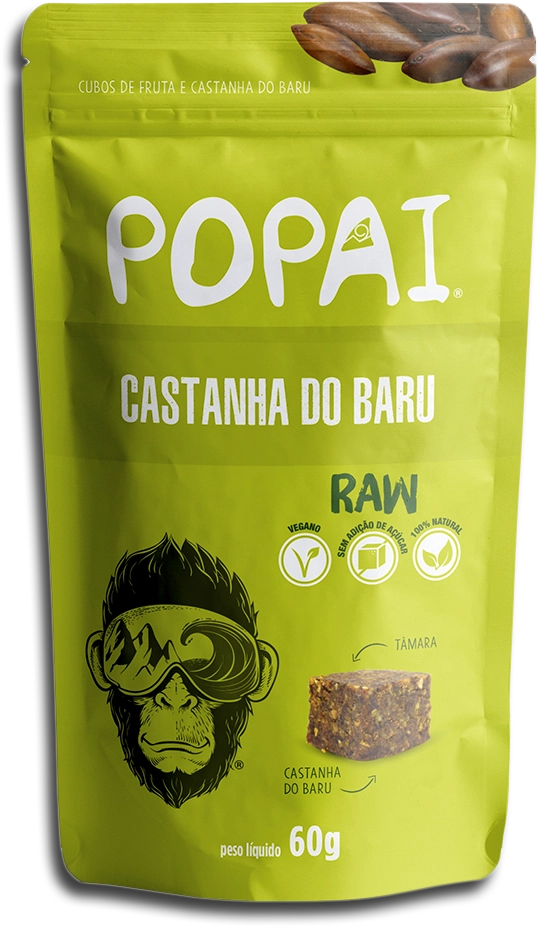 Snacks Vegano Popai 60g Castanha Do Baru