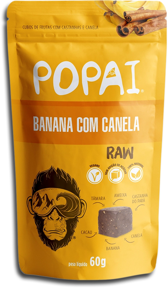 Snacks Vegano Popai 60g Banana C/canela