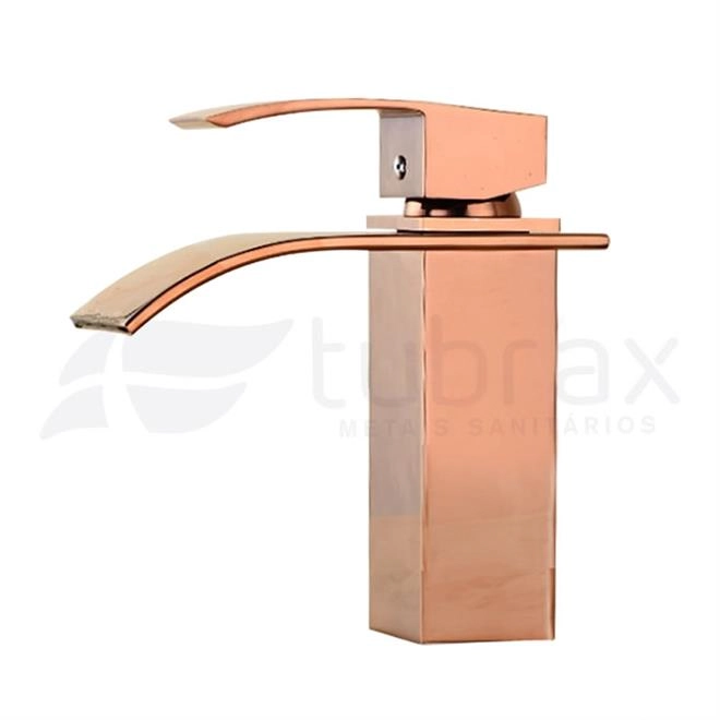 Torneira Monocomando Para Banheiro / Lavabo Rose Gold Baixa Tubrax