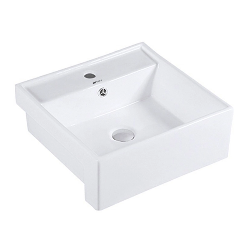 Cuba Cerâmica Lavabo Banheiro Em Louça Semi-encaixe 41,5x41 Branca Tubrax - Bab0006