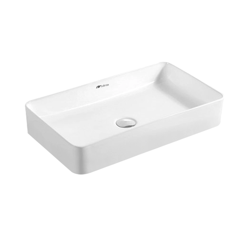 Cuba Banheiro Lavabo Em Louça Branca 61x35 Sobrepor Retangular Tubrax - BAB0009