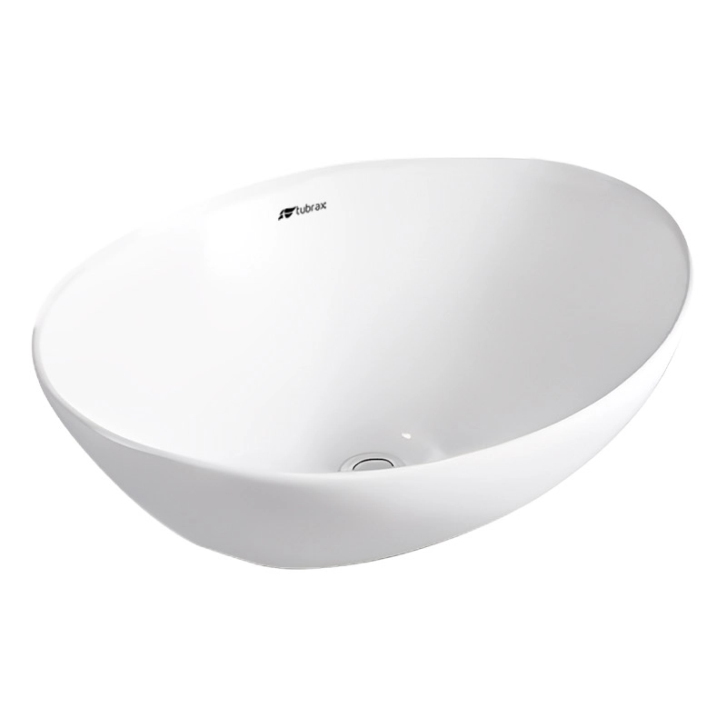 Cuba Banheiro Lavabo Em Louça 41x33 Branca Sobrepor Oval Tubrax - Bab0010