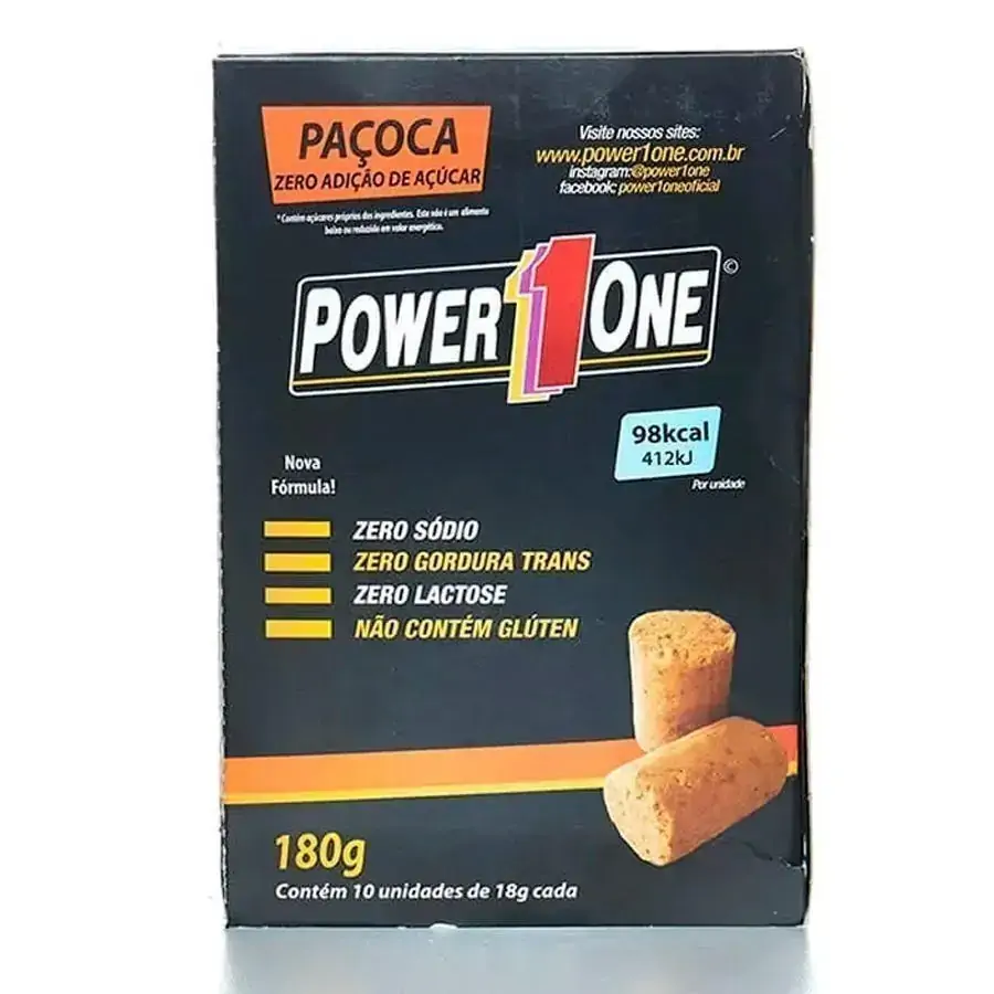 Pacoca De Amendoim Power One Rolha Zero 10x18g