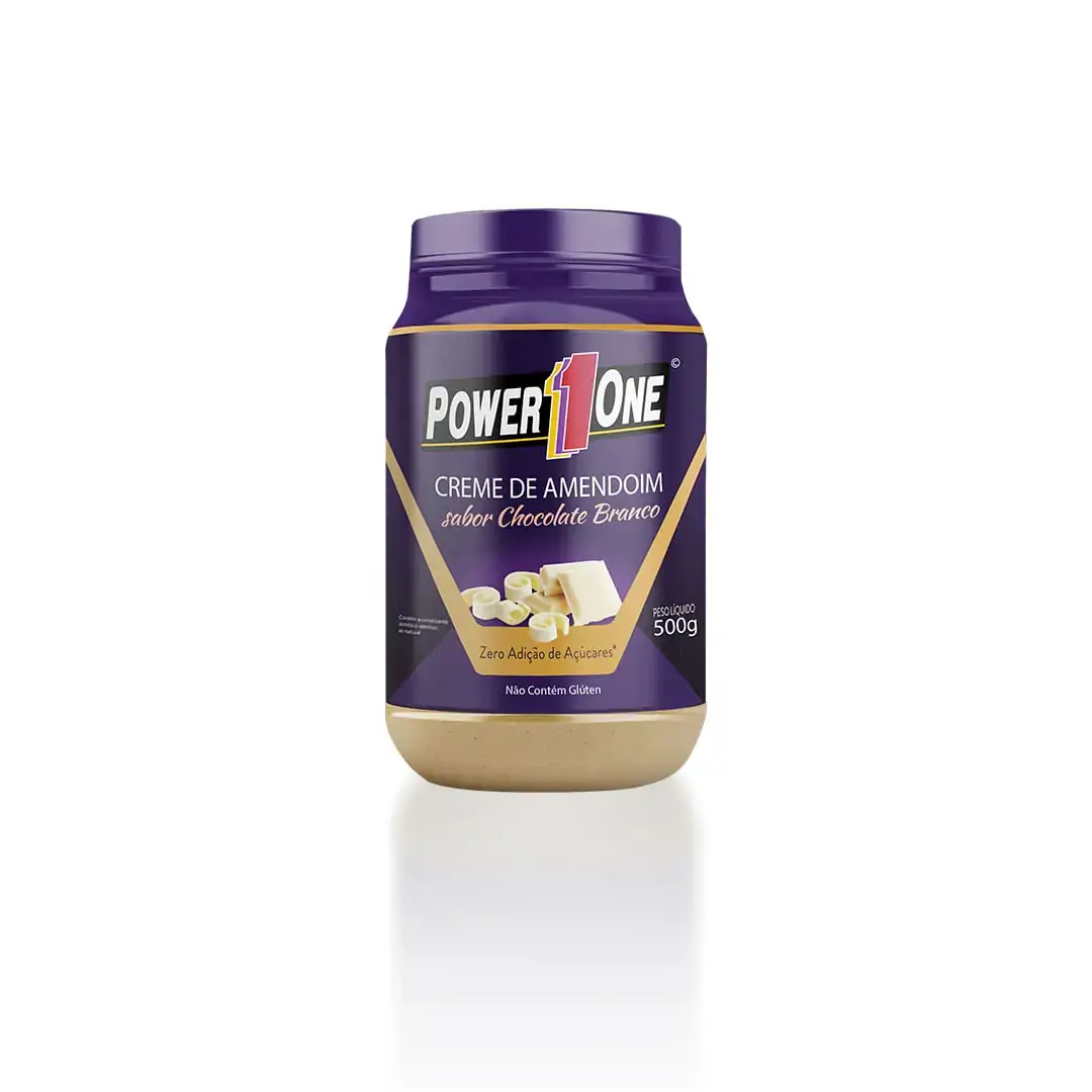Creme De Amendoim Power 1 One 500g Sabor Chocolate Branco
