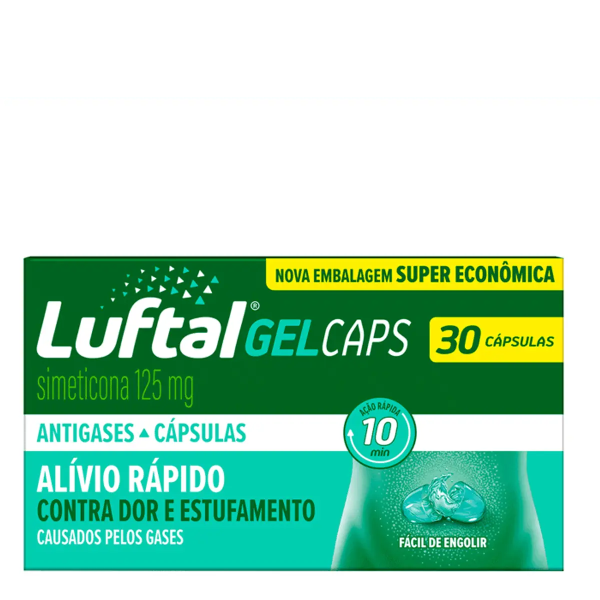 Luftal Gel 125mg Reckitt Benckiser Caixa 30 Cápsulas