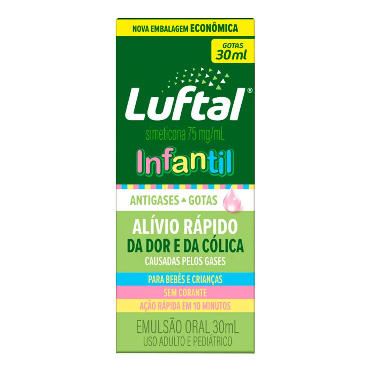 Luftal 75mg/ml Reckitt Benckiser Infantil Caixa 30ml Emulsão Gotas Oral Embalagem Econômica