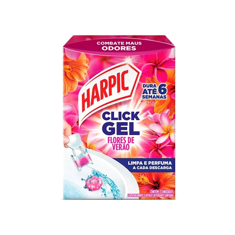 Desodor Harpic Click Gel Flore Verao C/3un