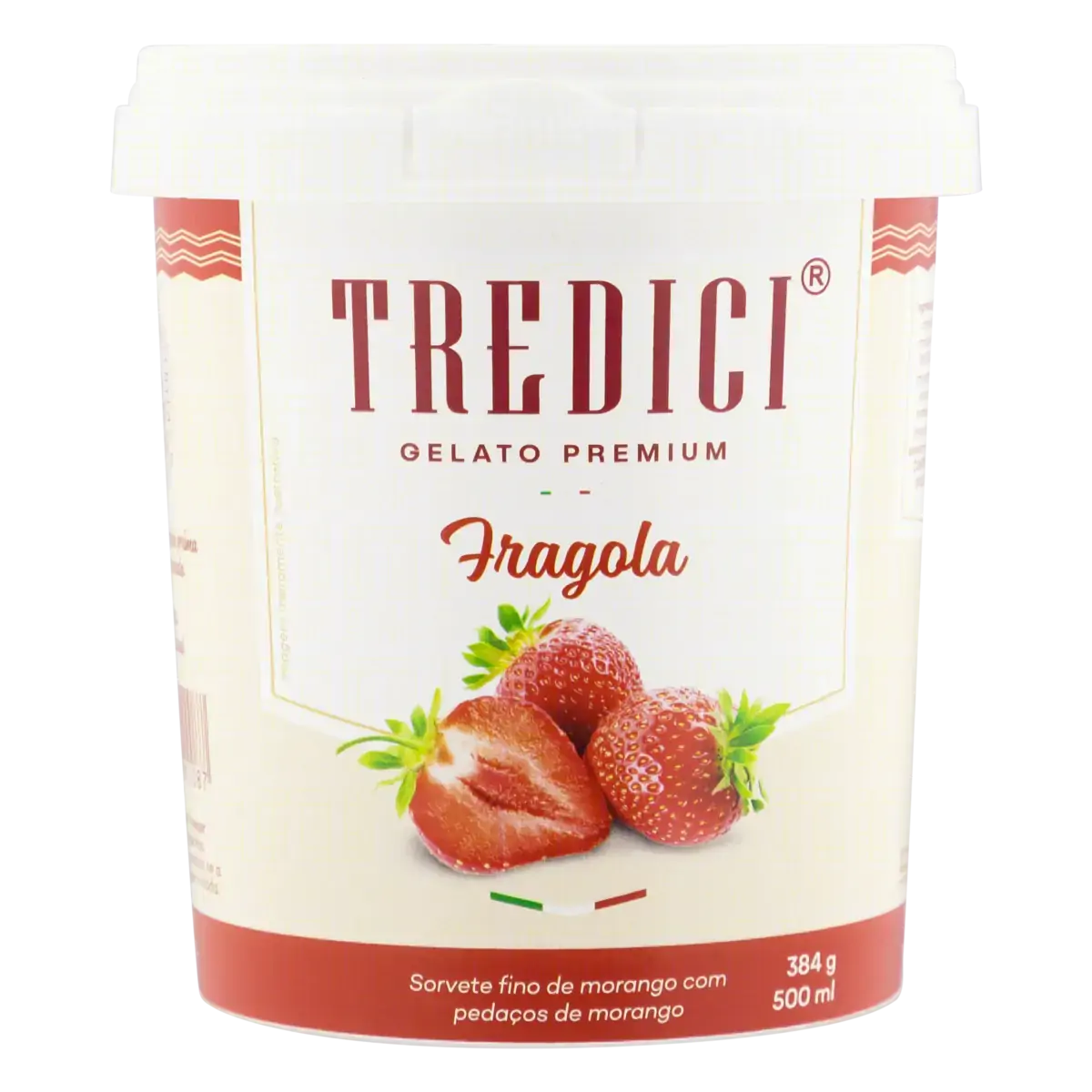 Gelato Morango Tredici Premium Pote 500ml