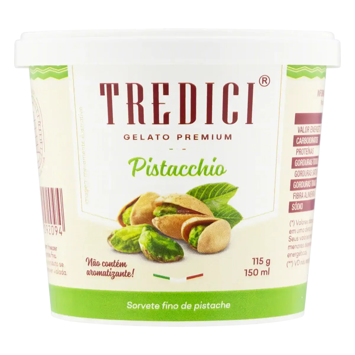 Gelato Pistache Tredici Premium Pote 150ml