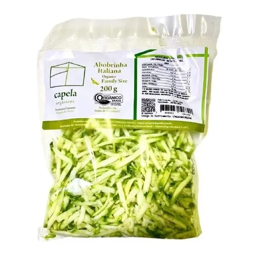 Abobrinha Italiana Spaghetti Orgânica Higienizada Capela Pacote 200g