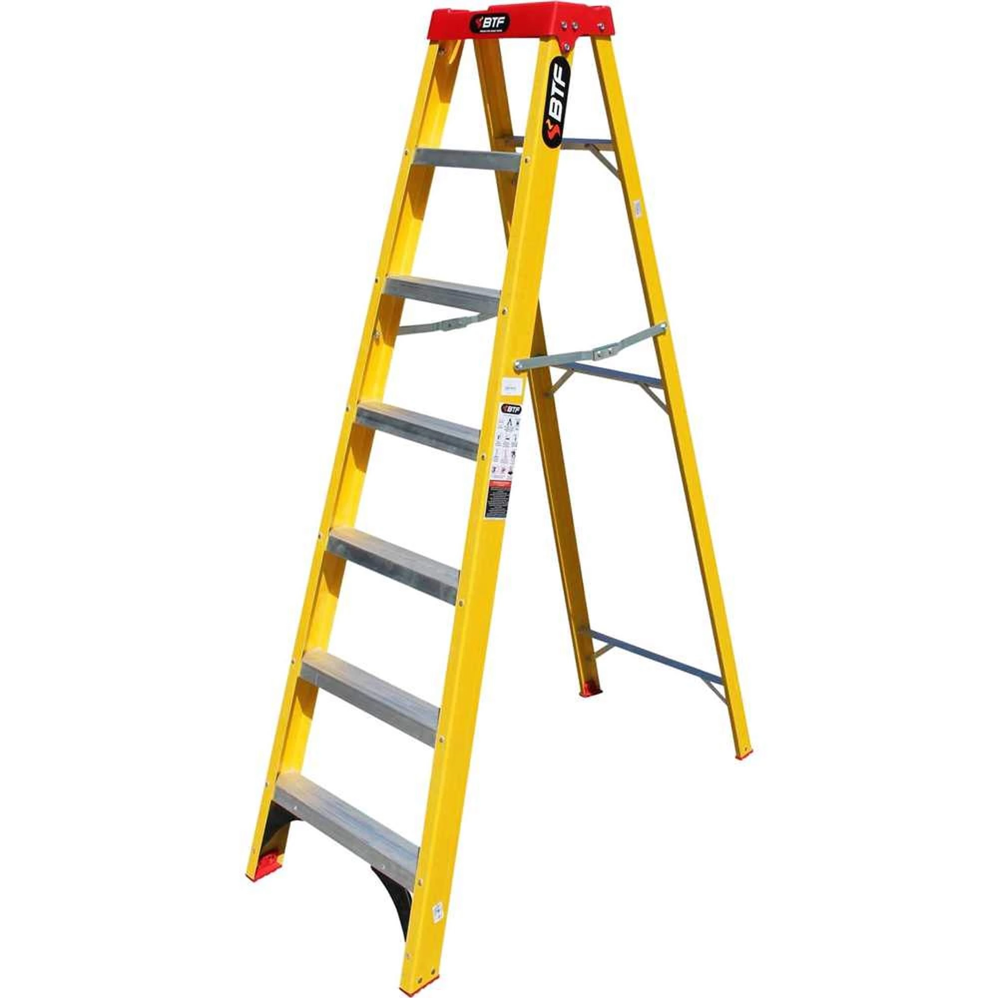 Escada De Fibra Tesoura Prática Botafogo 6 Degraus