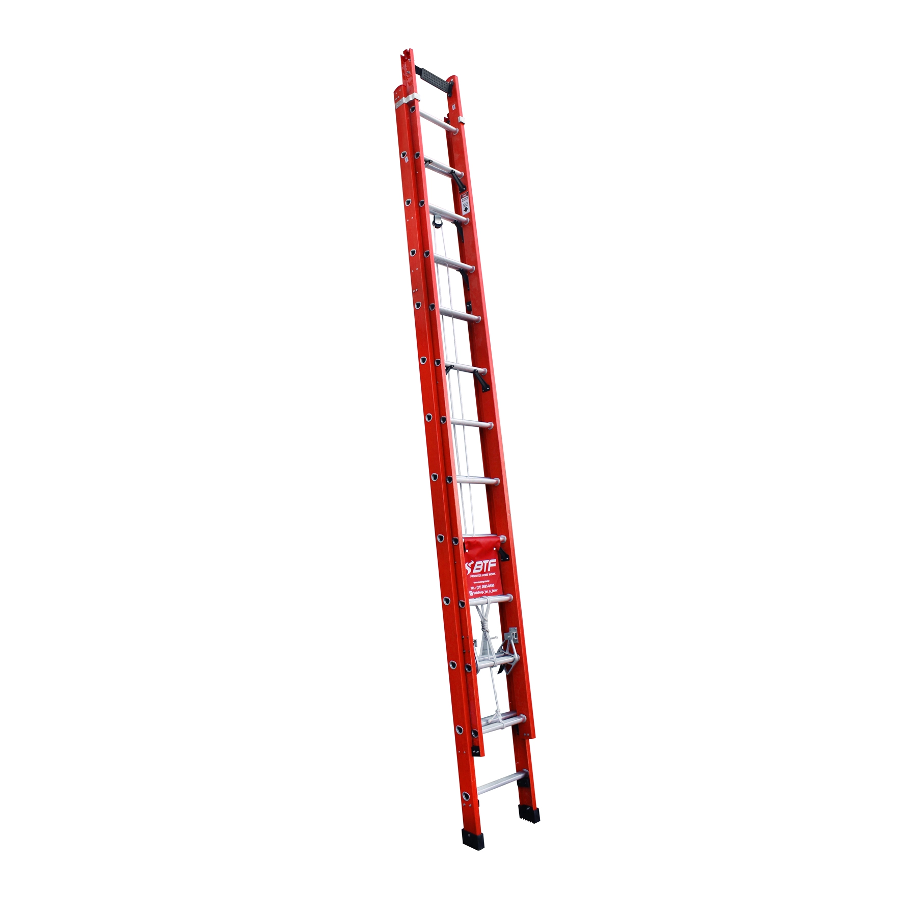 Escada Extensível 24 Degraus Fibra 6,6M 150kg Botafogo
