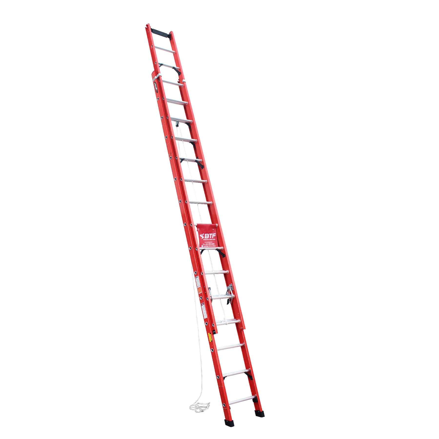 Escada Extensível 28 Degraus Fibra 7,8M 150kg Botafogo