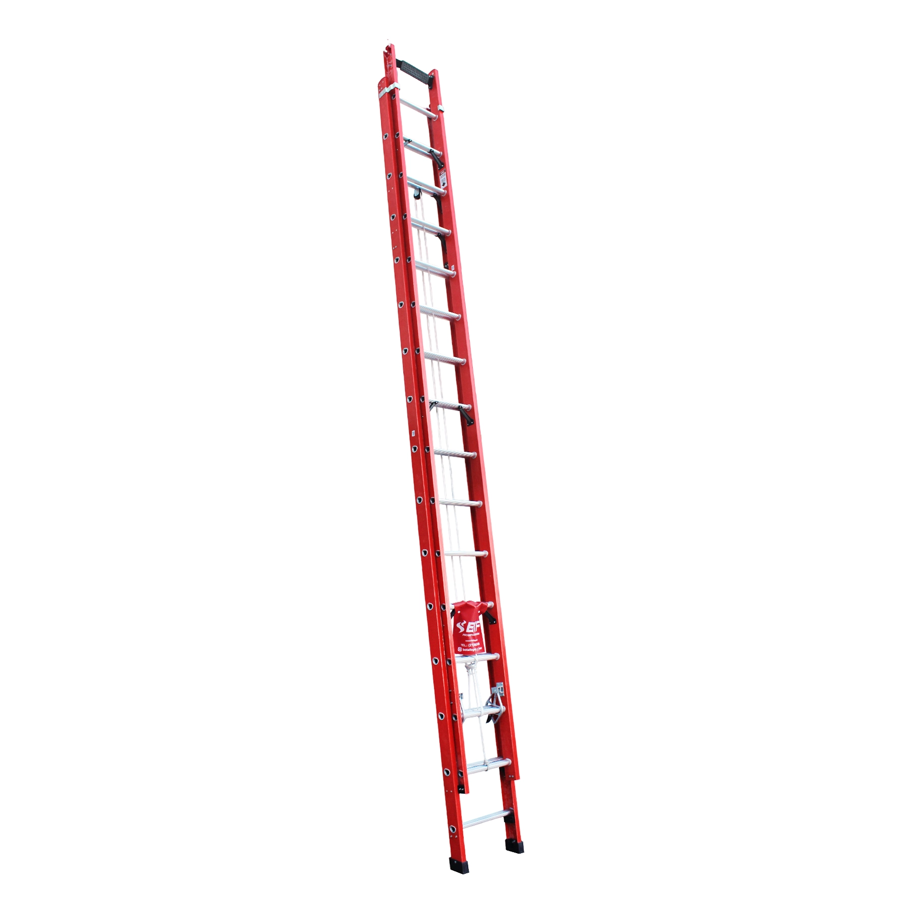 Escada Extensível 30 Degraus Fibra 8,4M 150kg Botafogo