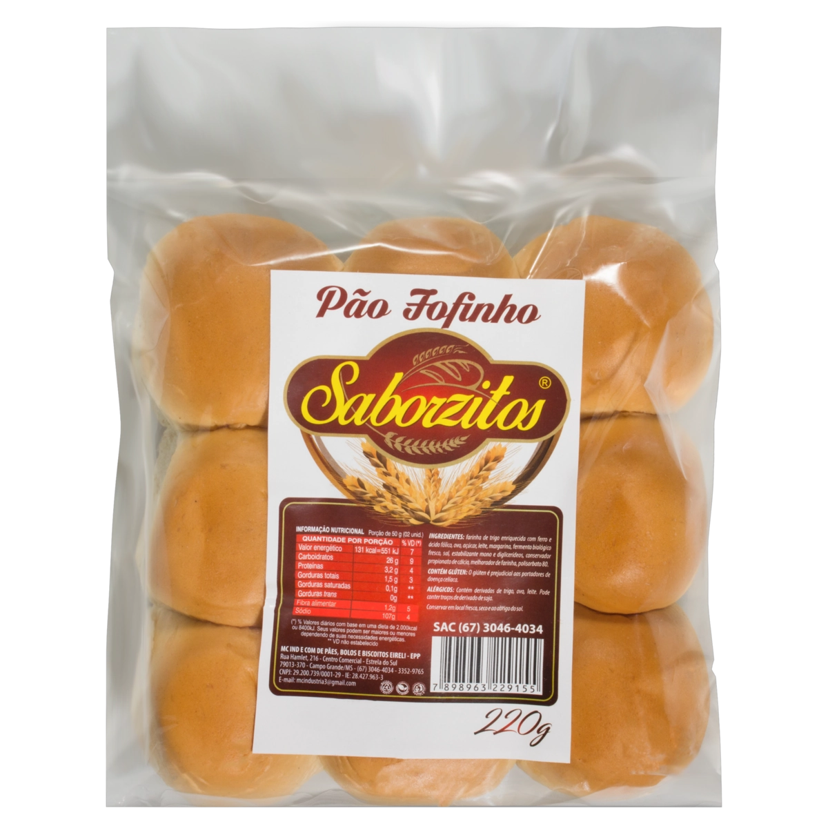 Pão Fofinho Saborzitos Pacote 220g