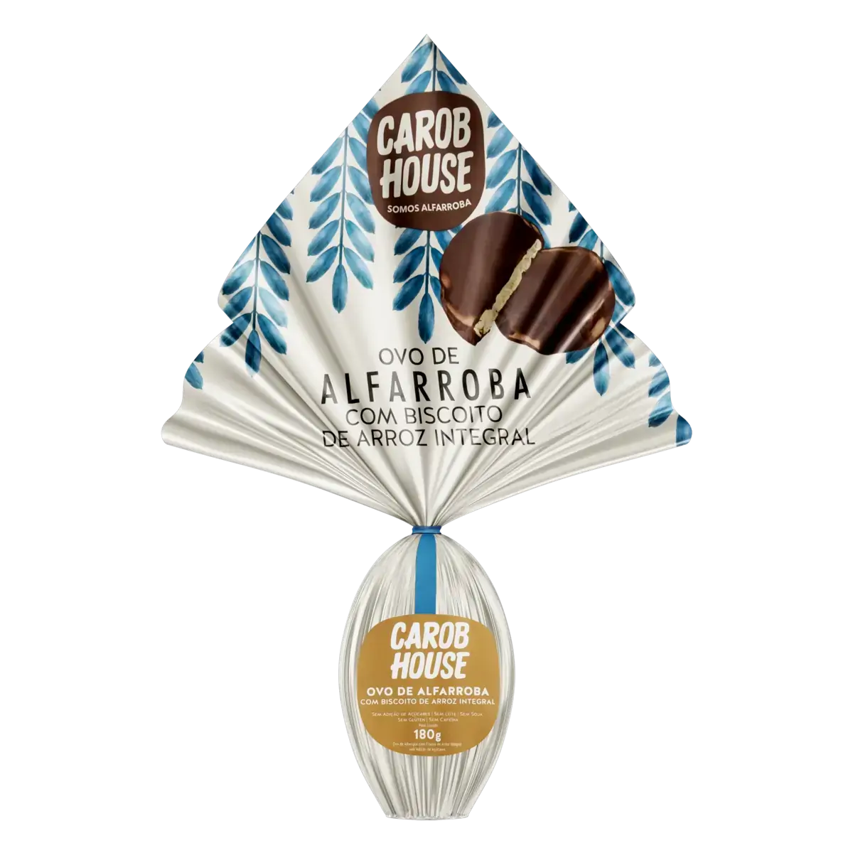 Ovo De Páscoa De Alfarroba Com Biscoito De Arroz Integral Carob House 180g