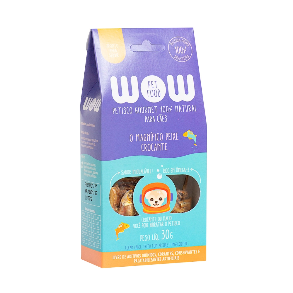 Petisco Caes Natural Peixe Crocantes 30g Wow