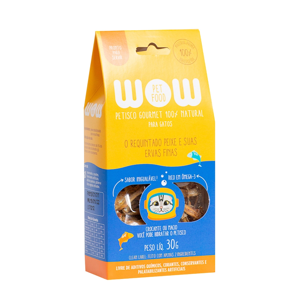 Petisco Gatos Natural Peixe E Ervas Finas 30g Wow
