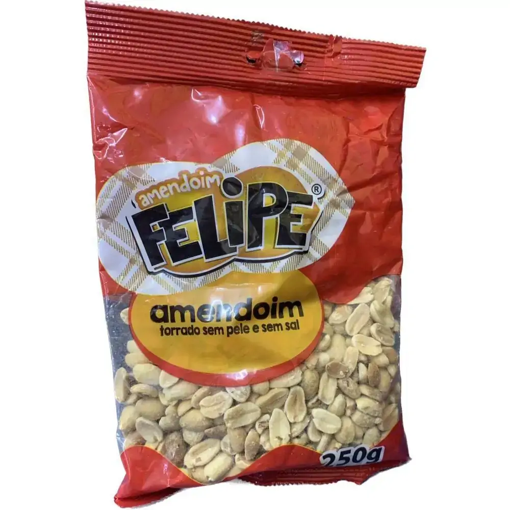 Amendoim torrado sem pele e sem sal 250g - Felipe