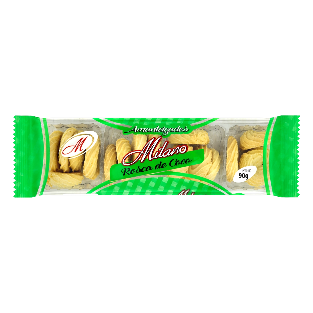 Biscoito Amanteigado Rosca Coco Milano Pacote 90g