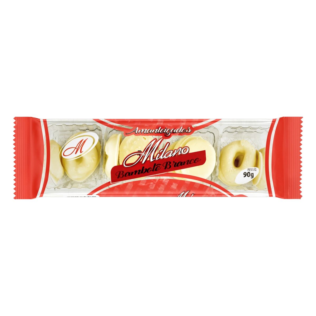 Biscoito Amanteigado Bambolê Branco Milano Pacote 90g